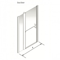 Larenco Alcove Full Height Shower Enclosure Duo Door with 1 inline fixed panel